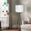 White Lamp Shades Set of 2, Medium Drum Lamp Shade 13"Top x 13"Bottom x 10"High(Spider), Lampshades Replacement for Table Lamps Floor Lamps, Natural Linen Hand Crafted, Easy Assembly Required