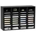 VEVOR 27 Compartments Wood Literature Organizer, Adjustable Shelves, Medium Density Fiberboard Mail Center, Office Home School Storage for Files, Documents, Papers, Magazines, Black+White