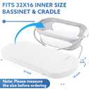 Pro Goleem Baby Bassinet Mattress Pad 32"x16" Oval, Waterproof Soft Cover Gel Memory Foam, Dual Side Cradle Mattress fit Moses Basket/Fisher-Price Series/Delta Children/DreamOnMe