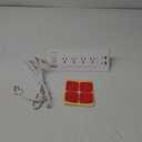 Electrical Outlet Extender with USB C, Flat Wall Plug Extension Cord with 4 Sockets, Surge Protector Power Strip 15 Amps/1200 Joules, 6.5 Ft Multi-Plug Extension Cable for Home Office Dorm, White