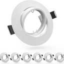 6 Pack Recessed Lighting Trims, MR16 GU10 GU5.3 Holders, 3 inch Recessed Light Socket, Adjustable Spotlight Frame Suitable for Ceiling Cabinet Kitchen, Matte White