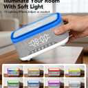 Bluetooth Speaker with Wireless Charging, Alarm Clock Radio for Bedrooms 6 in 1 Dimmable Digital Clock with FM Radio White Noise Charging Station RGB LED Night Light for iPhone Samsung