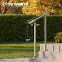 2 Step Stair Handrail Kit, 1.5" OD DIY 304 Stainless Steel Railing with 26" Top Rail for Indoor & Outdoor Installation