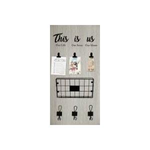 Classic Wrought Iron Grid Style Key Holder Wall Mount with an Open Wooden Display Shelf, Easy Assembly and Installation, Matte Black Finish, Equipped with 3 Heavy Duty Metal Hooks