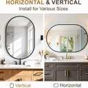 Bathroom Vanity Mirror for Over Sink, 36"x24" Black Oval Large Wall Mirror | HD Tempered Glass, Horizontal or Vertical Hanging & Leaning, Decor for Bathroom, Bedroom, Living Room, Entryway