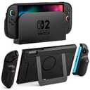 COOWPS P2 Dockable Split Protective Case for Nintendo Switch 2, with Non-Slip Ergonomic Grip, Magnetic Design & Stable Kickstand, Full Protection Hard Travel Front Cover with 12 Game Card Slots