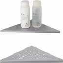 WELLUP Brushed Nickel 10’’ Corner Shower Shelf Bathroom Shower Shelves, 2 Pack Triangular 304 Stainless Steel Shower Corner Shelf for Tiled Walls, No Drilling