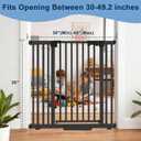 41" Extra Tall Dog/Pet Gate gate for Indoor,Heavy Duty Pressure Mount Baby Gate with Auto-Close & Walk Through,Adjustable Width 30-49.2 Inches, for Stairs, Doorways, Kitchen, Black