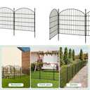 AOPEC 24 in(H) x20 Ft(L) No Dig Heavy Duty Metal Fence - 10 Panels Thick Rust-Resistant Decorative Fence Posts for Yard Security, Garden, Lawn, Farm and Poultry (Black)