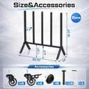 LEIFIDE 2 Pack Pool Float Holder with Rolling Wheels Steel Poolside Storage Organizer Rack for Floaties, Raft, Noodles, Life Vests, Beach Balls(Steel Rack,Black,Large)