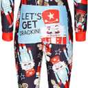 VNVNE Women's One Piece Onsie Print Sleepwear Ugly Christmas Pajamas Jumpsuit Rompers Clubwear Nightwear (Medium, Black)