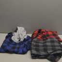 ZITY 3 Pack Men's Flannel Hoodie Shirts Long Sleeve Casual Vintage Button Down Plaid Shirt Jacket with Pocket (X-Large)