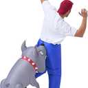 Spooktacular Creations Inflatable Dog Costumes for Adults, Biting By a Bulldog Blow up Outfit for Halloween Themed Parties (X-Large(75In))