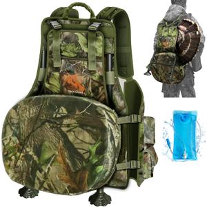 Hunting Turkey Vest with Seat, Kickstand Turkey Vest with Game Pouch for Turkey Hunting,Turkey Clothes for Men (NEXT CAMO G2 GREEN)
