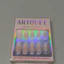 Artquee Pink White Ombre Press on Nails Medium Almond False Tips Glossy Reusable Fake Stick on Nails Kit for Women - 30 PCS 15 Sizes