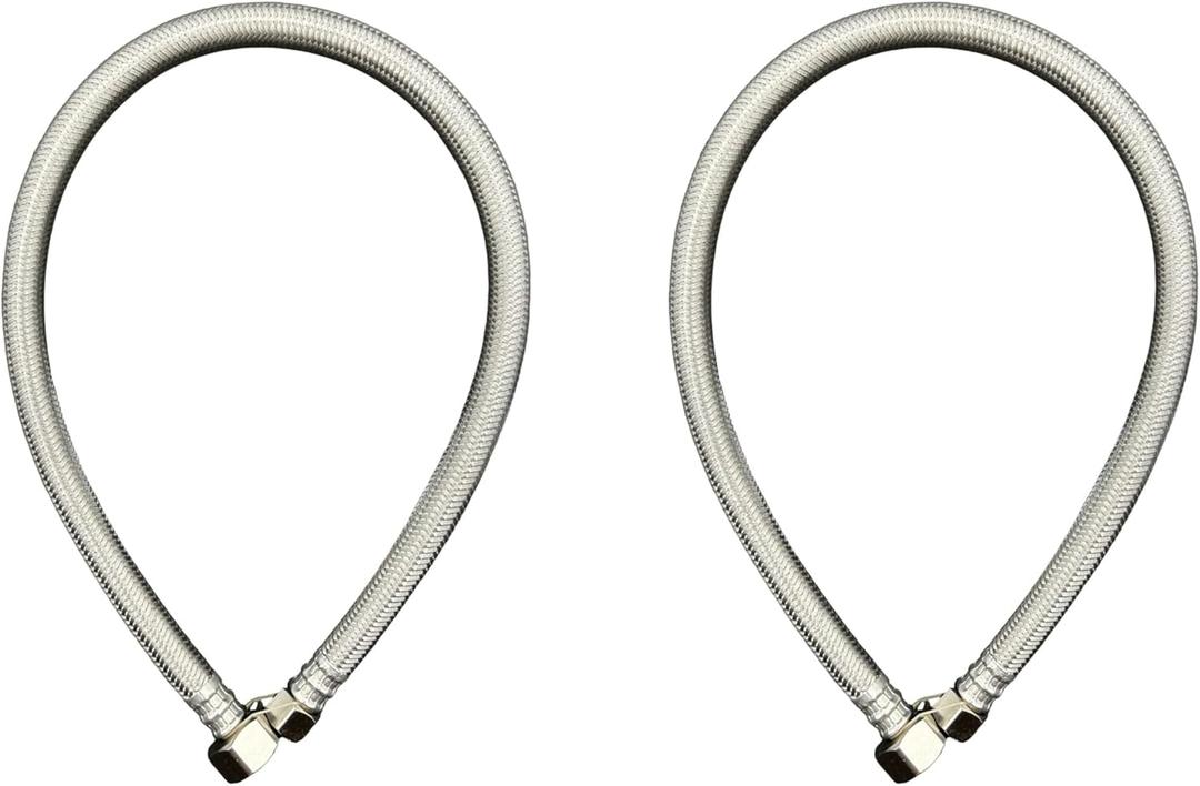 3/8 OD x 1/2 FIP stainless steel faucet connector 24 inch 2pk