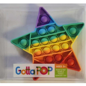 Gotta Pop STAR Push And Pop Bubble Fidget Sensory Toy ~NEW