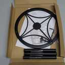 TOSKING Heavy Duty Metal Plant Stand - 7.9-inch Round Tray with Geometric Pattern, Adjustable Leveling Feet & Rust-Resistant Finish for Indoor/Outdoor Use