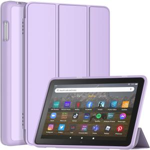All-New Case8 Tablet Case 8", DJ&RPPQ Smart Trifold Stand with Soft TPU Back Case for 8 Tablet,Incompatible with iPad and TCL Auto Wake/Sleep,Taro Purple