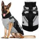 IECOii Dog Coat Winter Waterproof - Black, XLarge - Zip Up Vest, Jacket, Fleece Snow Snowsuit for Large Dogs, Beagle, Cocker Spaniel, Border Collie, XL