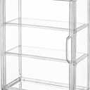 BOHOIDEE 3 Tiers Clear Display Case for Figures, Acrylic Storage Organizers Box with Magnetic Door, Wall-Mounted Dustproof Showcase for Collectibles Action Figure