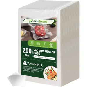 200 Pint Vacuum Sealer Bags, BPA Free 6 x 10 Inch Vacuum Seal Bags for Food Saver, Seal a Meal, Weston. Heavy Duty Commercial Grade Vacuum Food Storage Bags for Sous Vide Freezer Vac Storage Meal Prep