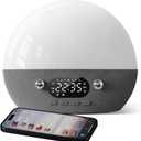 Dekala RestOnn Sunrise Alarm Clock Sunset Sound Machine 7-Day Programmable Loud Dual Alarm Clock, White Noise Natural Sounds for Sleeping Bluetooth Speaker Amber Night Light