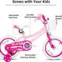 JOYSTAR Girls Bike for Toddlers and Kids Age 3-10 Years, 12 14 16 20 Inch Kids Bike with Training Wheels and Handbrakes, 20 Inch Bike with Kickstand, Multiple Colors