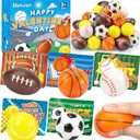 30 Pack Valentine Cards for Kids Classroom with Sports Squeeze Balls Bulk, Fun Valentine Classroom Gifts, Valentine Exchange for Boys Girls School Class Game Prizes Fidget Toys Party Favors