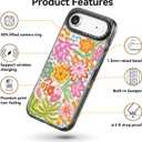 for iPhone Air Case Cute - Durable Shockproof 6.6 ft Drop Impact Phone Case - Funny Passion Flower Design for iPhone 17 Air (6.5") Black