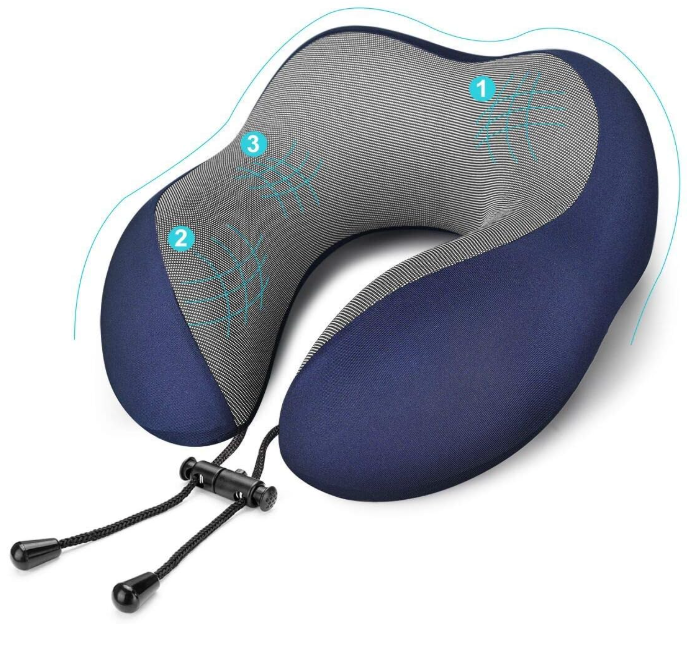 Travel Pillow 100% Pure Memory Foam Travel Neck Pillow, Airplane Pillow for Traveling、Car、Home、Office