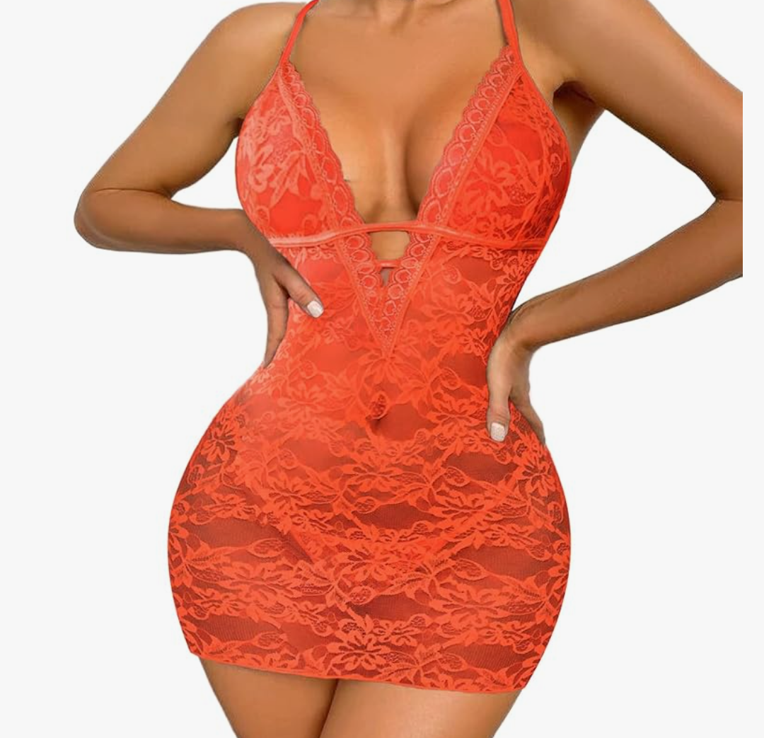 Avidlove Women Babydoll Lingerie Lace Chemise Halter Nightwear Teddy Dress, S