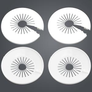 4 Pcs PP Plastic Wall Flange Pipe Cover 30mm-55mm Escutcheon Water Drain Line Cover for Water Tube Wall Decoration (White)