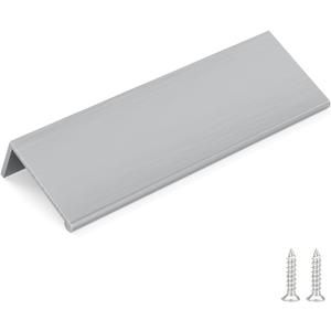 goldenwarm 15 Pack Brushed Nickel Finger Edge Pulls Drawer Finger Pulls Kitchen Hardware Handles Bedroom Dresser Drawers, 3-3/4in Hole Centers