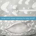 Pregnancy Pillow Cover U-Shaped (ONLY Pillowcase), Super Soft Replacement Cover Fits Most 55/57 Inch Maternity Pillow, Full Body Pregnancy Pillow Case, Universal Fit, Grey Hearts Print