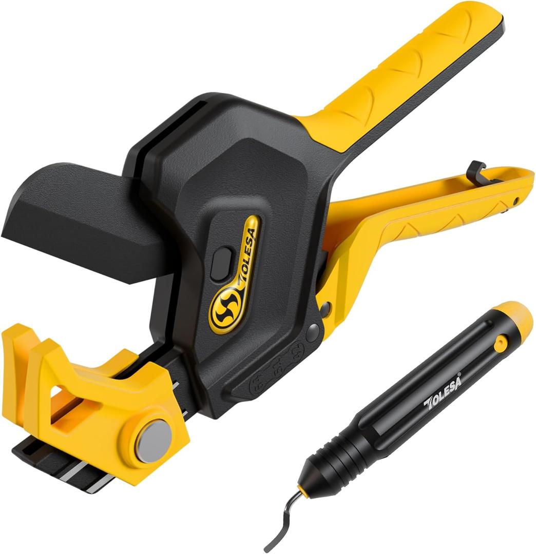 TOLESA PVC Pipe Cutter 3-Gear Adjustable, Cuts Up to 2-1/2, Ratchet Pipe Cutter Tool Heavy-Duty for PVC, PPR, PE, PEX, ABS, Plastic Hoses