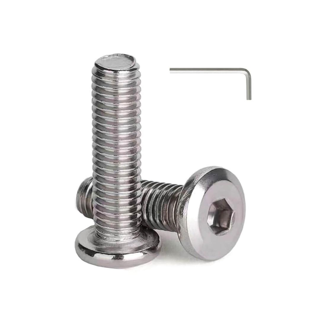 1/4-20 x 1-1/4" (20 Pack) Flat Head Hex Socket Cap Screws Bolts, 304 Stainless Steel 18-8, Hex Drive, Bright Finish, Fully Machine Thread