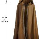 Hooded Doom Cloak Renaissance Long Cape for Cosplay for Men and Women Halloween Medieval Costume (Brown)