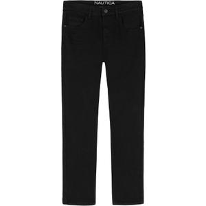 Nautica Boys Classic Fit Straight Leg Denim Jeans, 5-Pocket Style, Zipper Fly & Button Closure (14, Black)