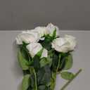 Nubry Artificial Silk Rose Flower Bouquet Lifelike White Fake Rose for Wedding Home Party Decoration Event Gift 10pcs (Off White)