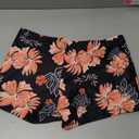 Daci Women Black Pink Flower Two Piece Rash Guard Long Sleeve Swimsuits UV UPF 50+ Swim Shirt Bathing Suit with Boyshort Bottom, XL