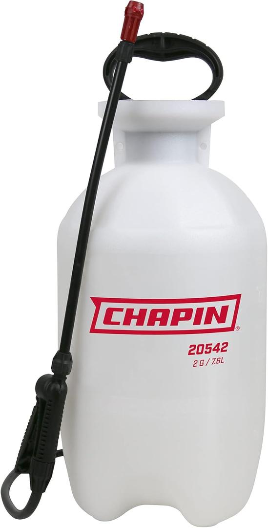 Chapin 20542 Made in USA 2 Gallon Lawn, Garden and Multi-Purpose Sprayer with Foaming and Adjustable Nozzles, Translucent White