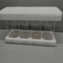 56oz Rectangle Airtight Glass Storage Containers with Bamboo Lids (Set of 4), Square Food Storage Jar, Pantry Organizers for Oats, Cereal, Pasta and Coffee beans (‎with Black Lable)