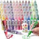 Crtiin 72 Pcs Candle Wax Pen 24 Vibrant Colors Candle Paint Set 10 ml Painting Pen Decorating Kit Beginner-Friendly for Festival Birthday Decorating Blessing Writing & DIY Crafts