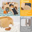 Wooden Guinea Pig Hideout Castle with Stairs,Small Animal Bed Hut Habitats Spacious 2-Level Detachable Small Pet House for Rabbits, Hamsters & Chinchillas Bunny (Grey)