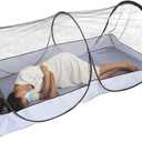Pop Up Camping Tent - Mosquito Net Outdoor Grey Camping Ten | Foldable Baby Pop Up Crib Tent, Single Person Pop Up Mesh Camping Tent, Portable Nets for Camping, Hiking, Fishing, Size 60 inches x 35 inches