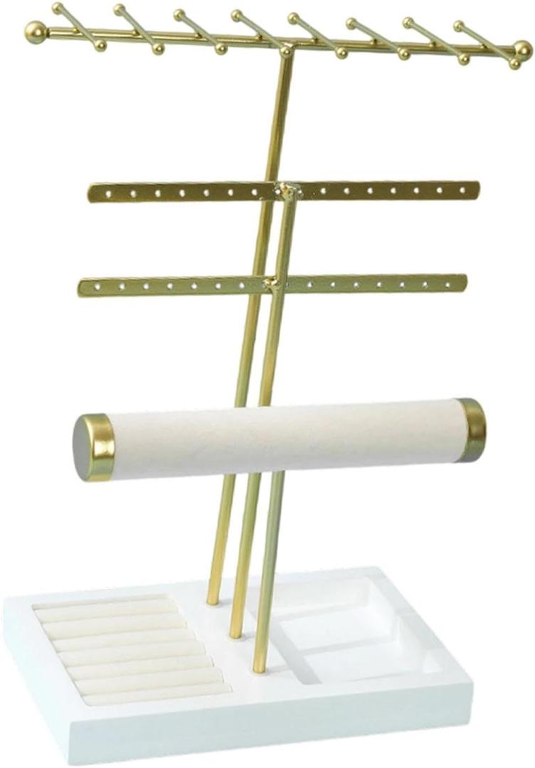 Colaxi Jewelry Organizer Necklace Hanger Versatile Earring Display Holder Jewelry Display Stand for Show Store Vanity, White