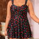 Aqua Eve Plus Size Two Piece Swimsuits for Women Tankini Bathing Suits Flowy Swim Dress with Shorts 18W