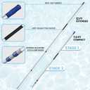 Poolvio 12FT Pool Pole, 2-Piece Telescopic Swimming Pool Cleaning Pole with Universal Threaded Tips, 2-in-1 Design for Skimmer Nets, Vacuum Heads, Brushes & Household Cleaning Tools