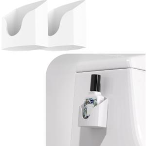 2 Pack Toilet Spray Holder for Poo Pourri 1/2/4 fl oz Bottles | Adhesive Toilet Tank Side Mount Bathroom Organizer | Easy One-Hand Access Spray Holder (White)